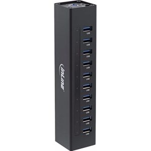 InLine USB 3.0 Hub (USB B), Docking station + USB-hub, Zwart