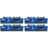 G.Skill - Ripjaws X - RAM - Blauw - 4 x 8GB - 1600 MHz - DDR3 - DIMM 288 pin