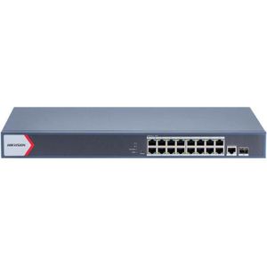 Hikvision DS-3E1518P-EIV2 beheerde PoE schakelaar (18 ports), Netwerkschakelaar, Grijs