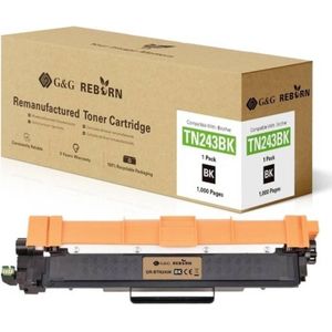 G&G, Toner, Toner vervangt Brother TN-243BK Compatibel Zwart 1000 pagina's Reborn remanu (BK)
