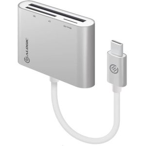 ALOGIC VPLUCMCR geheugenkaartlezer USB 3.2 Gen 1 (3.1 Gen 1) Type-C Zilver