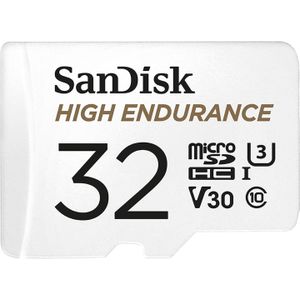 SANDISK High Endurance (32 GB, microSDHC, U3, UHS-I), Geheugenkaart, Wit
