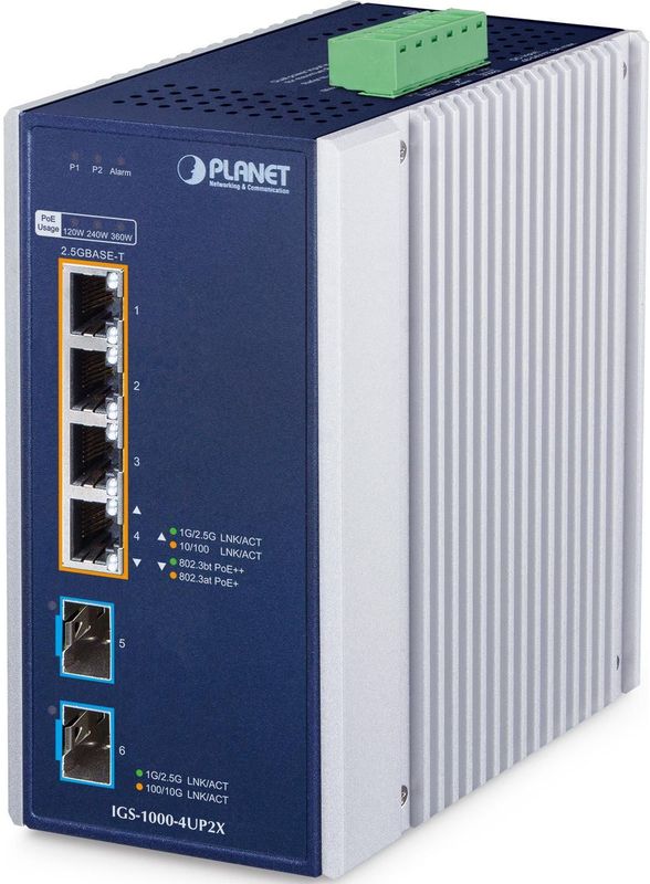 Planet - IGS-1000-4UP2X - Netwerkschakelaar - 4 Havens