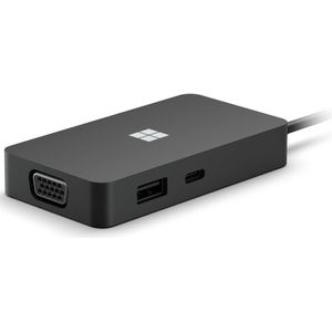 Microsoft Surface USB-C Travel Hub (USB-C, 5 ports), Docking station + USB-hub, Zwart