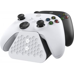 Gioteck Duo oplaadstandaard (Xbox serie X), Accessoires voor spelcomputers, Wit, Zwart