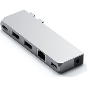 Satechi Dubbele USB-C Pro Hub Mini (USB C), Docking station + USB-hub, Zilver