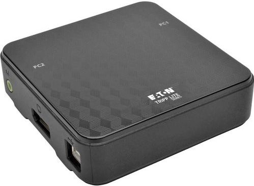 Eaton 2-Port DisplayPort KVM-switch 4K 60 Hz met audiokabels en USB-randapparatuur delen, KVM schakelaars, Zwart