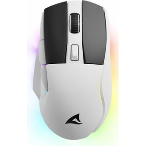 Sharkoon SGM50W - Muis Draadloos en Bedraad - 6 knoppen - 1000 Hz - 6400 dpi - wit