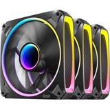 Antec Orbit 120 ARGB - Noir (120 mm, 3 x), PC ventilator, Zwart