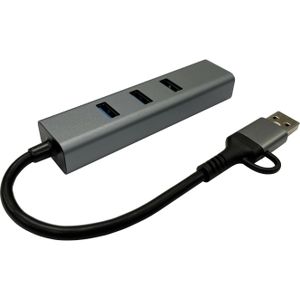 LC-Power USB 3.2 HUB-C-Multi-9 1xRJ45,Externer 4-in-1 USB-C-HUB (USB-A, USB-C, 3 ports), Docking station + USB-hub, Grijs