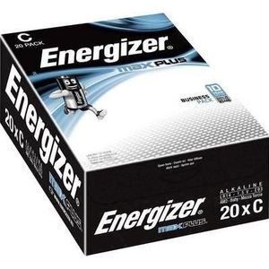 Energizer Batterijen Max Plus C, LR14/E93/AM2/Baby, pak ?? 20 stuks (20 Pcs., C), Batterijen