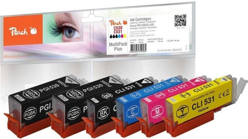 Peach - PGI-530/CLI-531 MultiPack - Inktcartridges - Zwart/Cyaan/Magenta/Geel