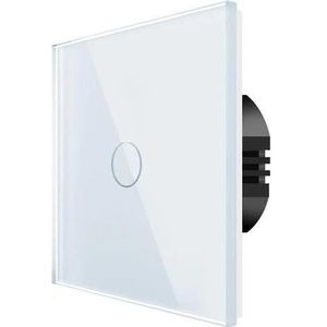 Spring, Lichtschakelaars + Stopcontacten, Eén Gang, Eén Weg Aanraakschakelaar, Glas Wit