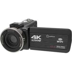 Renkforce RF-5798910 4K-camcorder 7,6 cm 3 inch 13 Megapixel Zwart (13 Mpx), Videocamera, Zwart