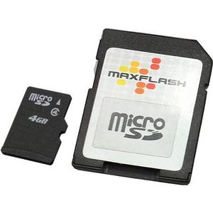 MaxFlash microSD geheugenkaart klasse 4 (4 GB, microSD), Geheugenkaart, Zwart