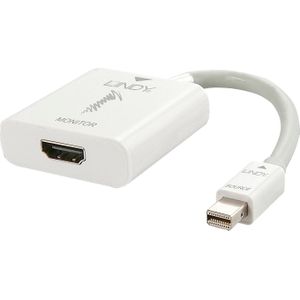 Lindy Mini DisplayPort naar (HDMI, 15 cm), Data + Video Adapter, Wit
