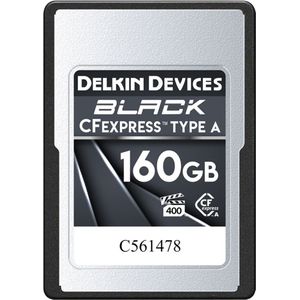 Delkin Zwarte Cfexpress (CFexpress type A, 160 GB), Geheugenkaart, Zwart