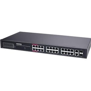 Vivotek AW-GEL-285A-380 Schakelaar man. 28-poorts PoE (28 ports), Netwerkschakelaar, Zwart