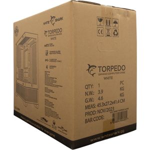 White Shark Haai GCC-2304 Torpedo Wit, PC-behuizing, Wit
