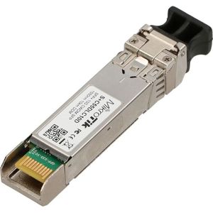 MikroTik S+C55DLC10D SFP+ Module CWDM, 10Gb/s, 1550nm, 2x LC, 10km, DDM, Enkelvoudige modus, Zendontvangers, Zilver