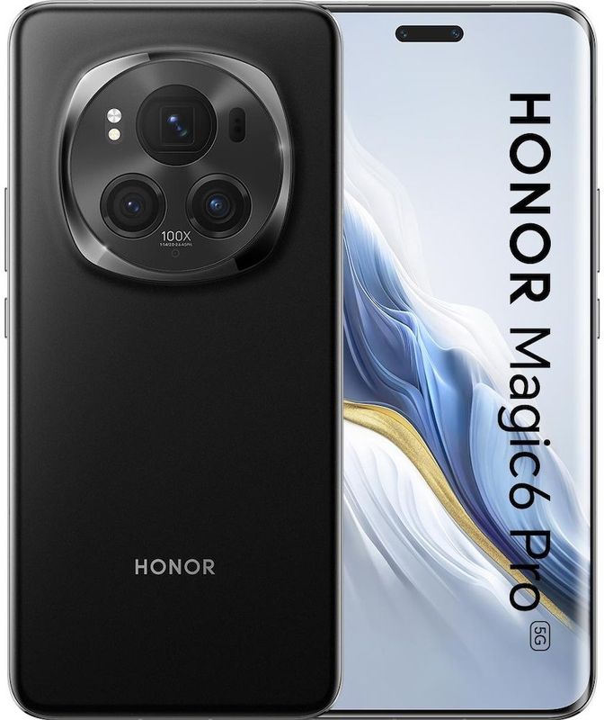 Honor Magic6 Pro (512 GB, Black, 6.80", Dubbele SIM, 50 Mpx, 5G), Smartphone, Zwart