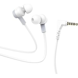 Hoco Wired headphones wire earphones Jack 3,5 mm with microphone M86 white (Bedraad), Koptelefoon, Wit