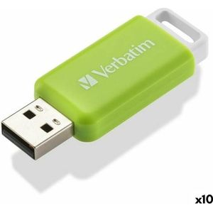 Verbatim USB Pendrive V DATABAR Schwarz 32 GB (10 Stück) (32 GB, USB-A), USB-stick, Zwart