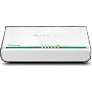 Tenda 5-poorts Fast Ethernet Switch Unmanaged Wit (5 ports), Netwerkschakelaar, Wit
