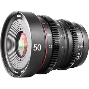 Meike MK 50mm T2.2 Micro 4/3-Mount (D179551) (Micro Vier Derde), Objectief, Zwart