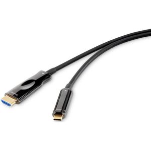 Renkforce Aansluitkabel 10,00 m Zwart [1x USB 3.0 stekker C (10 m, USB Type C, HDMI), Videokabel