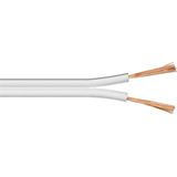 Luidspreker kabel (CU koper) - 2x 0,50mm² / wit - 100 meter