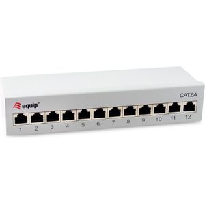 Equip - Patchpaneel - Grijs - 12 Poorten x Cat.6A RJ45 - Afgeschermd - Klasse EA
