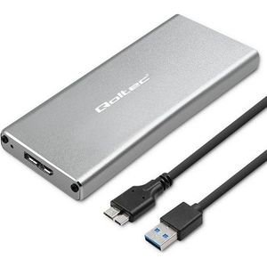 Qoltec - Aluminiowa Obudowa - Harddisk Behuizing - Grijs - USB 3.0 - 2TB