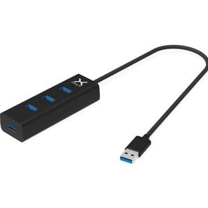 Krux HUB USB 4x USB-A 3.0 (KRX0050) (USB-A, 4 ports), Docking station + USB-hub, Zwart