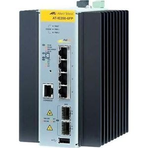 Allied Telesis AT-IE200-6FP-80 Managed L2 Fast Ethernet (10/100) Power over Ethernet (PoE) Zwart, Grijs
