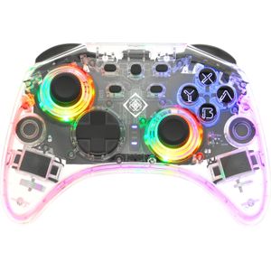 Deltaco GAM-149-T Draadloze Pro Controller - RGB - Geschikt voor Nintendo Switch/PC/Android/iOS - Transparant