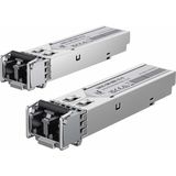 Ubiquiti - UACC-OM-MM-1G-D-2 Netwerk - Zilver - 1 Gb/s LC Multi-Mode SFP Module 2-pack