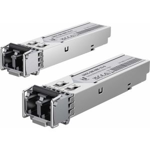 Ubiquiti - UACC-OM-MM-1G-D-2 Netwerk - Zilver - 1 Gb/s LC Multi-Mode SFP Module 2-pack