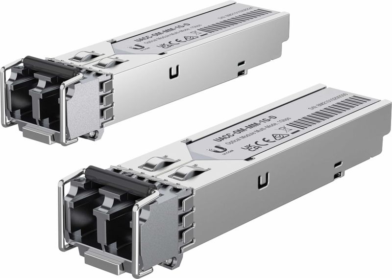 Ubiquiti - UACC-OM-MM-1G-D-2 Netwerk - Zilver - 1 Gb/s LC Multi-Mode SFP Module 2-pack