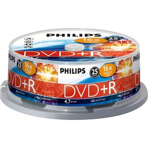 Philips 1x25 DVD+R 4,7GB 16x SP (25 x), Optische gegevensdrager