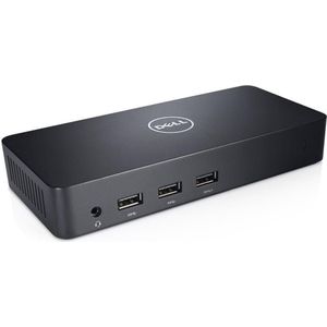Dell D3100 (USB B), Docking station + USB-hub, Zwart