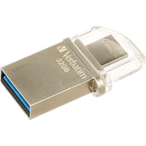 Verbatim Store n Go OTG 32GB Micro Drive USB 3.0 (32 GB, USB 3.0, USB A), USB-stick, Zilver