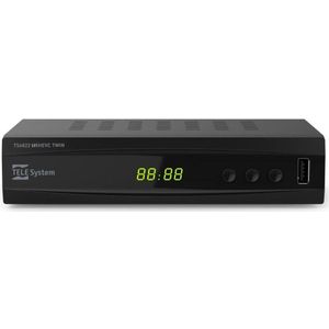 Telesystem TELE System TS6822 T2HEVC TWIN Full HD Kabel Zwart (DVB-T, DVB-T2), TV-ontvanger, Zwart