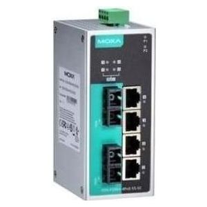 Moxa EDS-P206A-4POE-MM-SC - Unmanaged Ethernet-switch met 4 PoE-poorten, 2 100BaseFX multimode poorten, Netwerkschakelaar