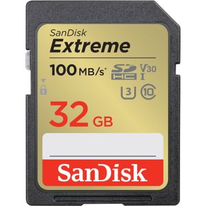 SANDISK Extreme SDHC /s UHS-I (32 GB, SDHC, U3, UHS-I), Geheugenkaart, Goud, Zwart, Rood