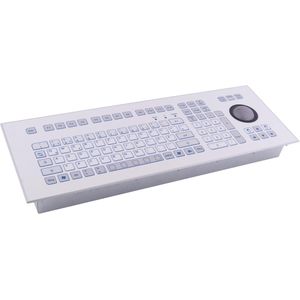 Gett Toetsenbord met foliecoating IndoDur met aluminium trackball voorpaneel met schroefdraadbouten en (DE), Toetsenbord