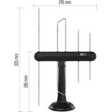 EMOS - DVB-T2 J0685 - Digitale TV-Antenne - Zwart - Voor Binnen en Buiten - Met 5G-filter en Versterker