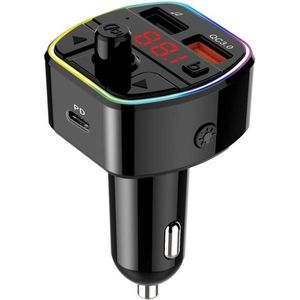 Houder - BT Carkit - Zwart - Kunststof - Inclusief USB Poort