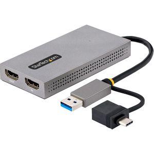 StarTech com 107B-USB-HDMI, USB Type-A, USB Type-C, HDMI uitgang, 3840 x 2160 pixels (USB, 10 cm), Data + Video Adapter, Grijs