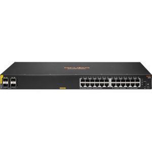 HPE E Aruba 6000 Switch 4 SFP-poorten, PoE, 1U, Layer 2, ACL, QoS, Web GUI, CLI, Aruba Net (28 ports), Netwerkschakelaar, Zwart